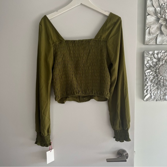 OPEN EDIT Ruched Crop Top - Picture 4 of 6